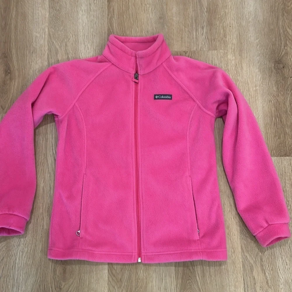 Columbia girls pink full zip fleece jacket size L ( 14-16 girls) - Picture 6 of 9